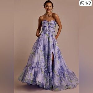 Jules and Cleo Floral Organza Ball Gown Gown